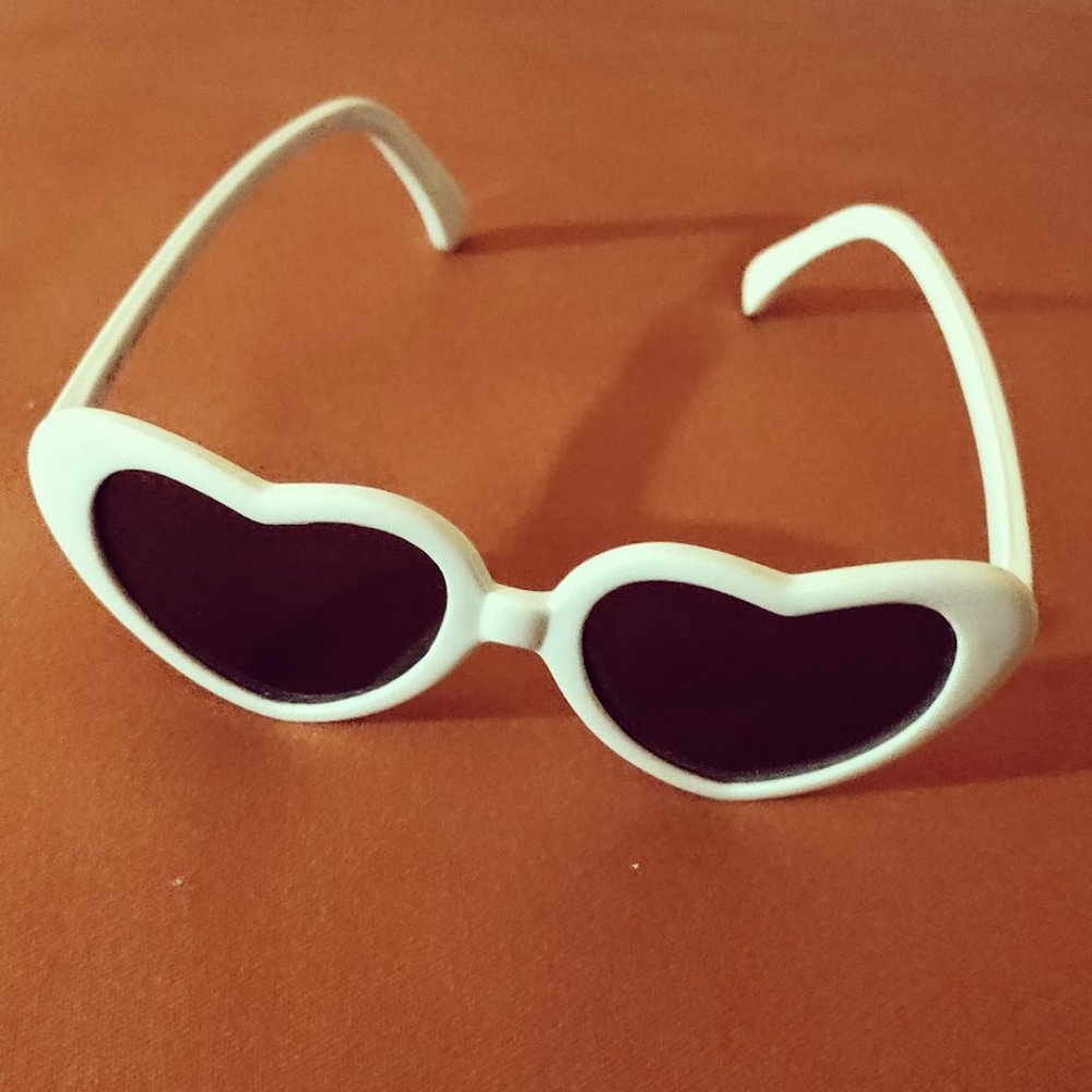Girls Heart Shaped White Sunglasses by TCP